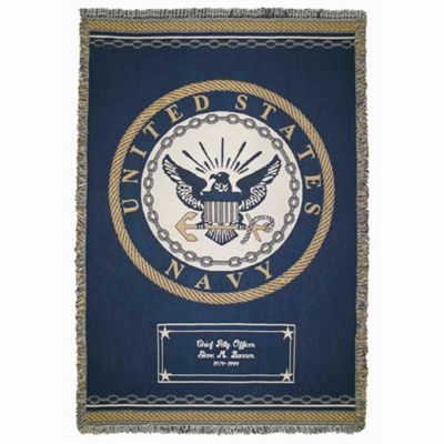Personalized Navy Throw