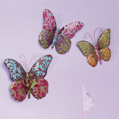 3 Piece Butterfly Wall Art Set