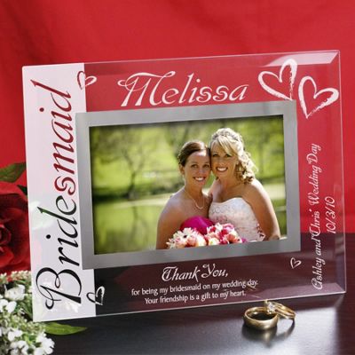 Personalized Bridesmaid Glass Picture Frame