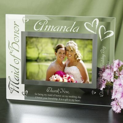 Maid Of Honor Glass Picture Frame
