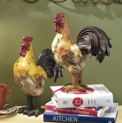 Set de 2 estatuillas de gallo