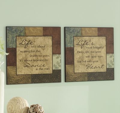 Set Of 2 Life Quote Plaques