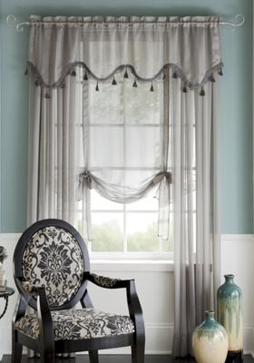 Tonal Stripe Sheer Tie Up Shade