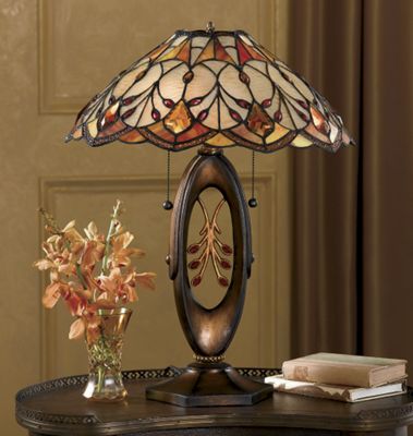Golden Stained Glass Table Lamp