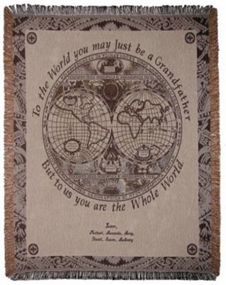 Grandfather World Personalized Throw