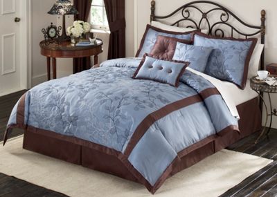 Ruby Falls Embroidered Bedding Set and Window Treatments