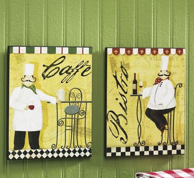 Set Of 2 Chef Plaques