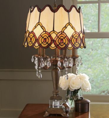 Table Lamp Stained Glass Baroque