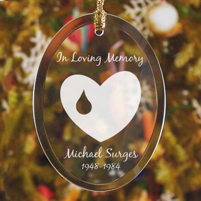 In Loving Memory Jade Glass Ornament