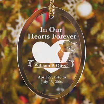 In Our Hearts Forever Jade Glass Ornament