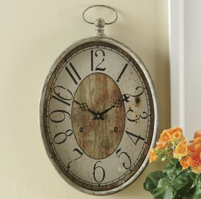 Distressed Oval Clock