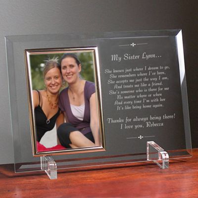 My Sister Beveled Glass Picture Frame