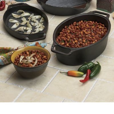 3 3 4 Qt Cast Iron Roaster With Grill Lid