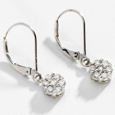 Round Cluster Drop Earrings
