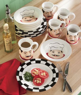 12 Piece Ceramic Chef Dinnerware Set