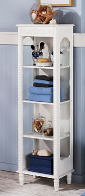 white scroll tall shelf