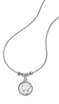 Silver Mercury Dime Pendant