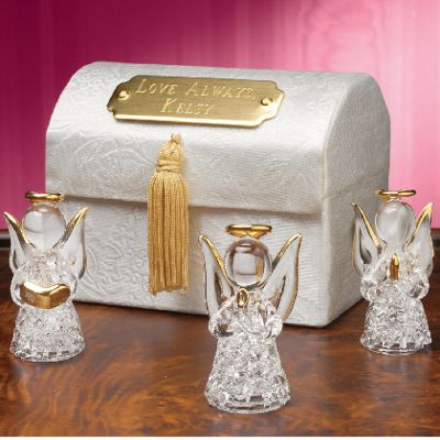 Guardian Angel Trio With Personalized Chest