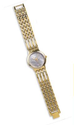 Silver Libertad Coin Mens Goldtone Watch