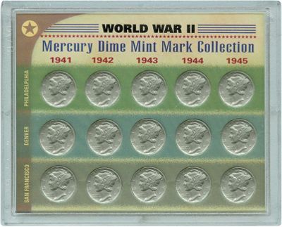 World War Ii Silver Mercury Dime Collection