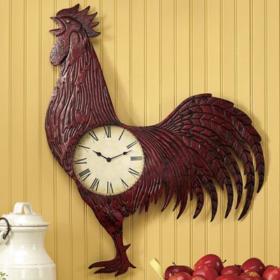 Clock Red Rooster