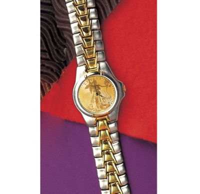 Ladies Watch with Gold Piece Replica