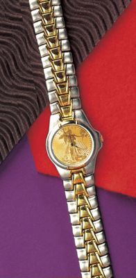 Mens Watch With 20 Gold Piece Replica
