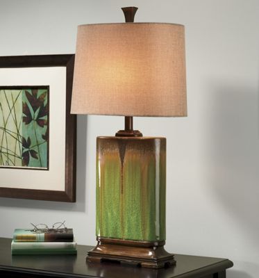 Table Lamp Green Ceramic