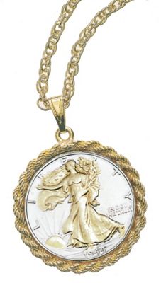 Silver Walking Liberty Pendant