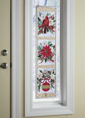 Poinsettias Glass Hanging