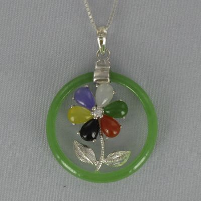 Jade Circle Flower Pendant