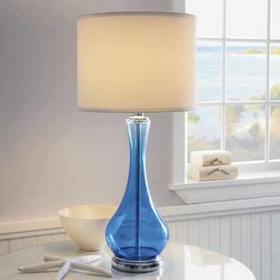 Lamp Blue Glass Table