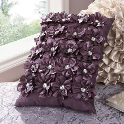 Pillow Beaded Flower Rectangle