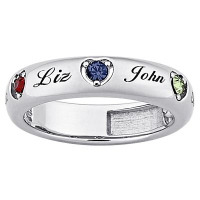 Ring Heart Family Birthstones