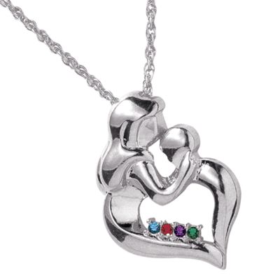 Pendant Family Embrace Birthstones