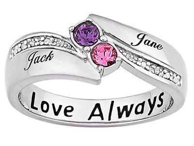 Ring Couples Birthstone Round