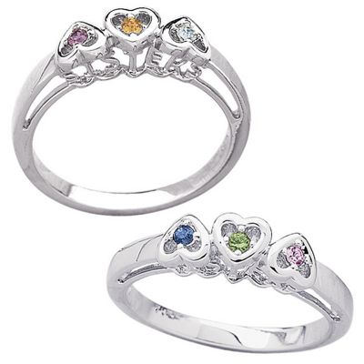 Ring Sisters Birthstone Heart
