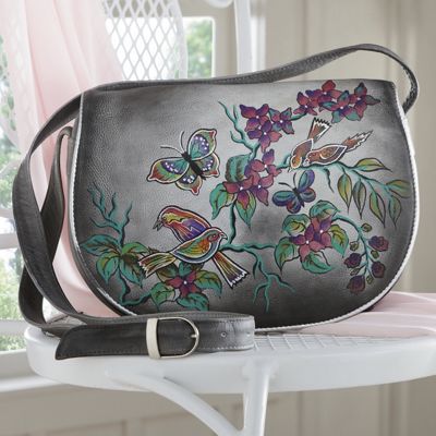 Hand-Painted Leather Handbag