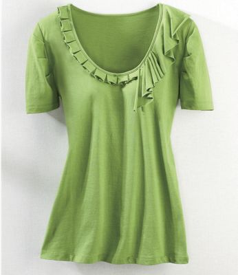 Tee, Ruffle-Front