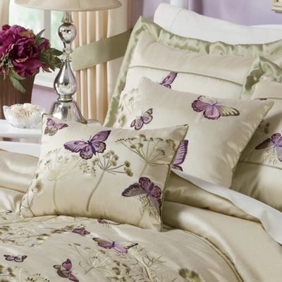 Set Of 2 Butterfly Embroidered Pillows
