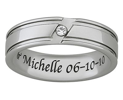 Ring Mens Personalized Cubic Zirconia