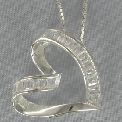 Cubic Zirconia Heart Pendant