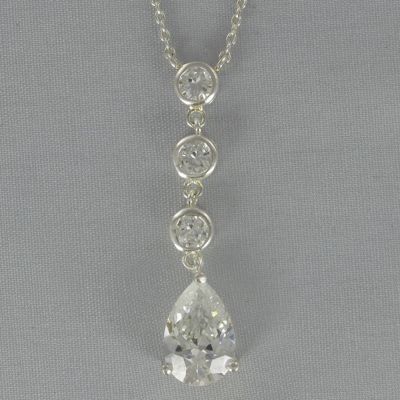 Cubic Zirconia Pear Drop Pendant