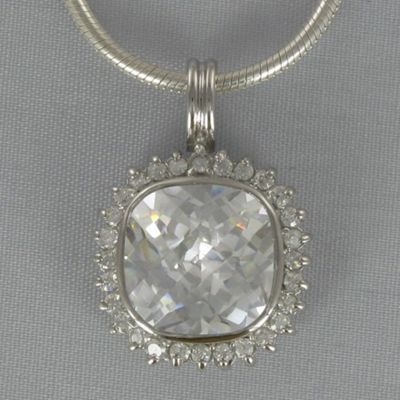 Cubic Zirconia Cushion Cut Pendant
