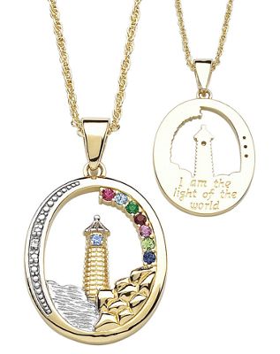 Pendant Family Birthstone Lighthouse Oval