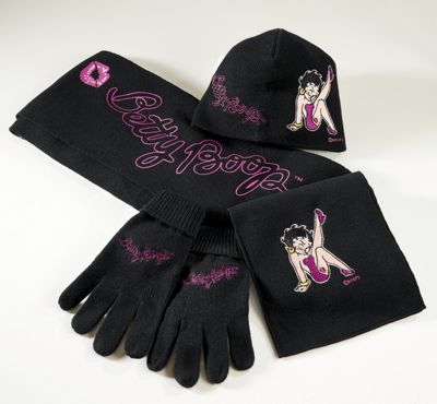 Betty Boop Hat Scarf And Gloves Set