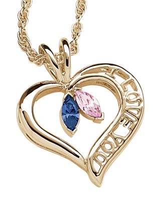 Pendant Couples Birthstone Heart
