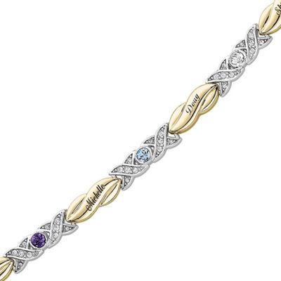 Bracelet XO Family Name Birthstone