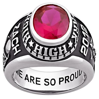 Class Ring Mens Oval Birthstone Z