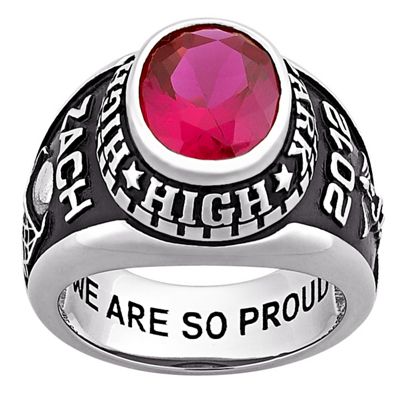 Class Ring Mens Oval Birthstone Y